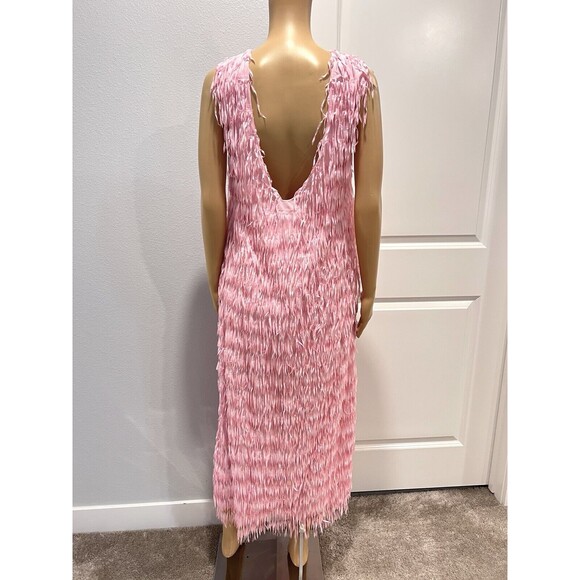 Zara Pink Textured Midi Dress - Picture 9 of 13